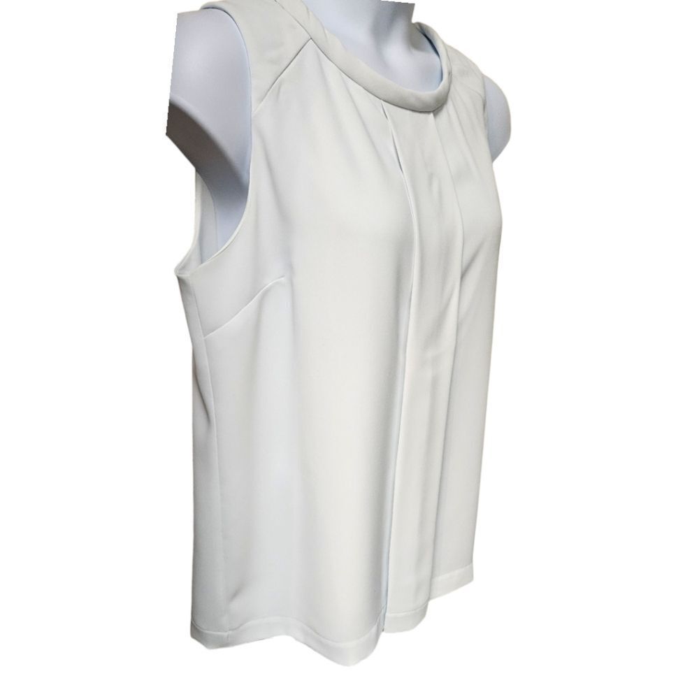 BLACK LABEL BY: CHICO'S Women's Size Lg. Cream Colored Pleated Dressy Blouse. - Picture 4 of 15
